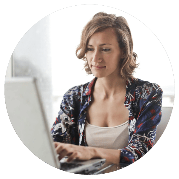 woman on computer